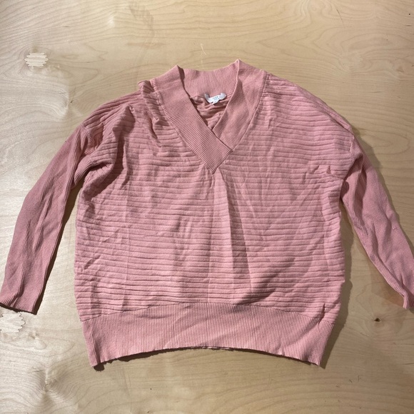 Time and Tru Pink V-Neck Women's Sweater Large (12-14) (MO) - Picture 6 of 15